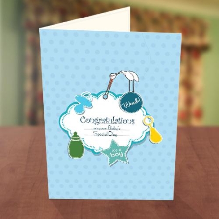 Baby Boy Feeder Baby Naming Card