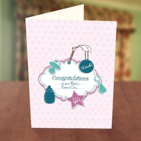 Baby Girl Feeder Baby Naming Card