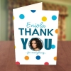 Colourful Polka Dot Thank You Card Front
