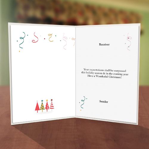 Colourful Trees Christmas New Year Card Inner