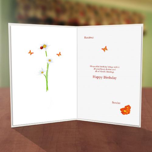 Flower Vase Birthday Card Inner