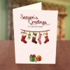 Hanging Socks Christmas New Year Card