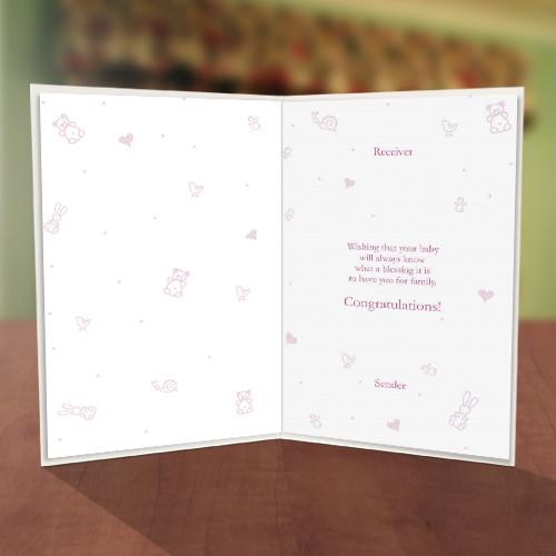 It’s a Girl Baby Naming Card Inner