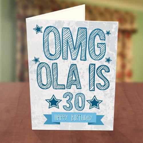 Personalised OMG Birthday Card Front