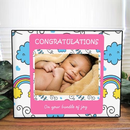 Personalised Rainbow Baby Photo Frame