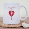 Personalised Ribbon Heart Valentine Mug