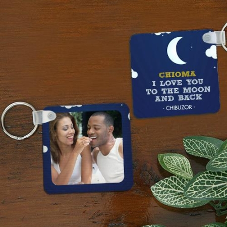 Personalised To The Moon Keyring