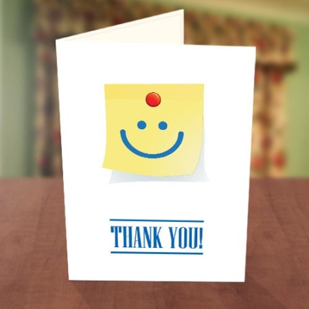 Smiley Stick Note Thank You Card