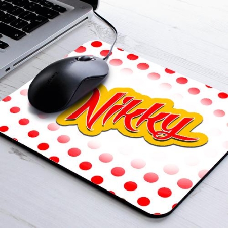 Stroke Red Polka Dot Mousepad