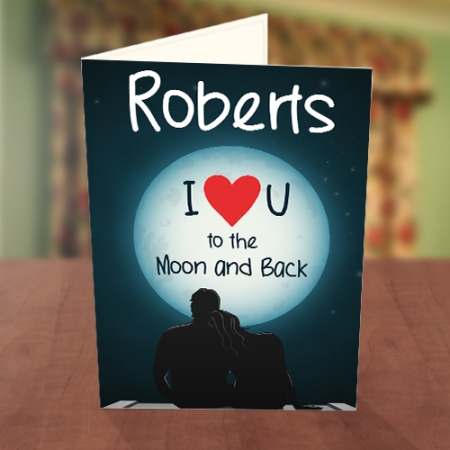 To the moon and back Valentine card