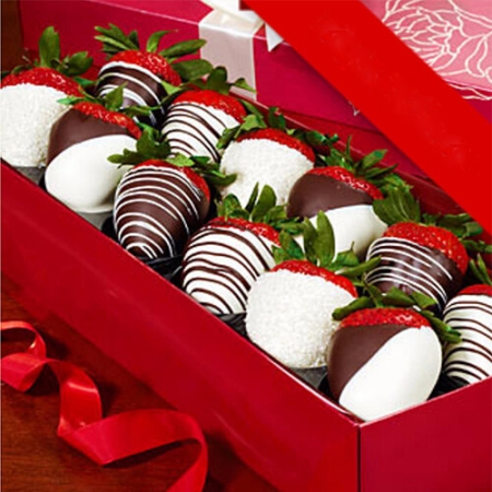 Dipped Strawberries in abox