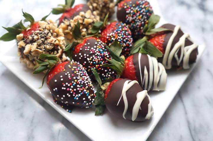 dipped strawberries in a box