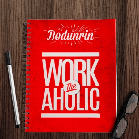 Personalised Workaholic Notebook