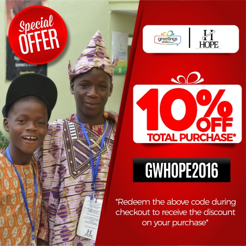 Greetings World gives discount for charity