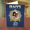 Royal Blue Floral Anniversary Card