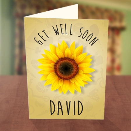 Get well soon sunflower card