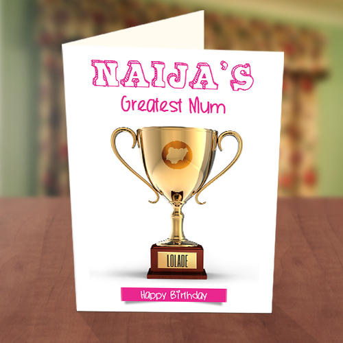 greatest mum award birthday card