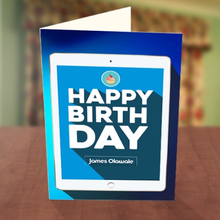 Personalised iPad Birthday Card