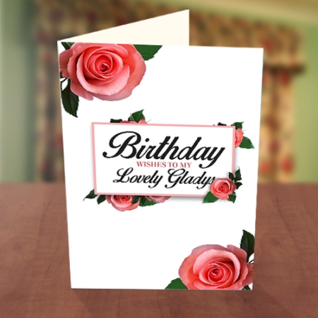 Personalised Pink Roses Birthday Card