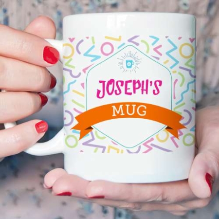 Personalised Memphis Pattern Mug