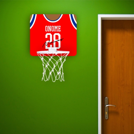 Personalised Red Autographed Jersey Basketball Hoop
