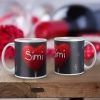 Personalised Beaded Heart Shaped Mug