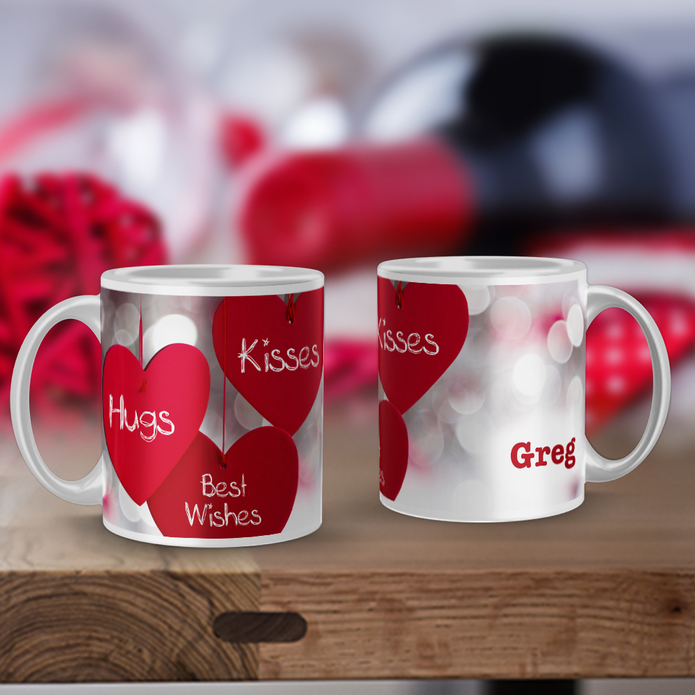 Personalised Hugs and Kisses Mug